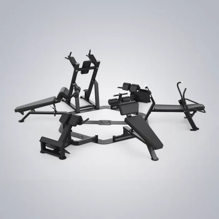 DHZ Fitness | Benches, Core Circle, U3058, Belly, Back, CORE CIRCLE - XL HEXAGON with 6 benches -