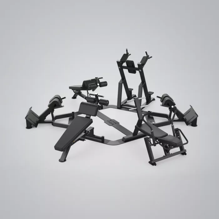 DHZ Fitness | Benches, Core Circle, U3058, Belly, Back, CORE CIRCLE - XL HEXAGON with 6 benches -