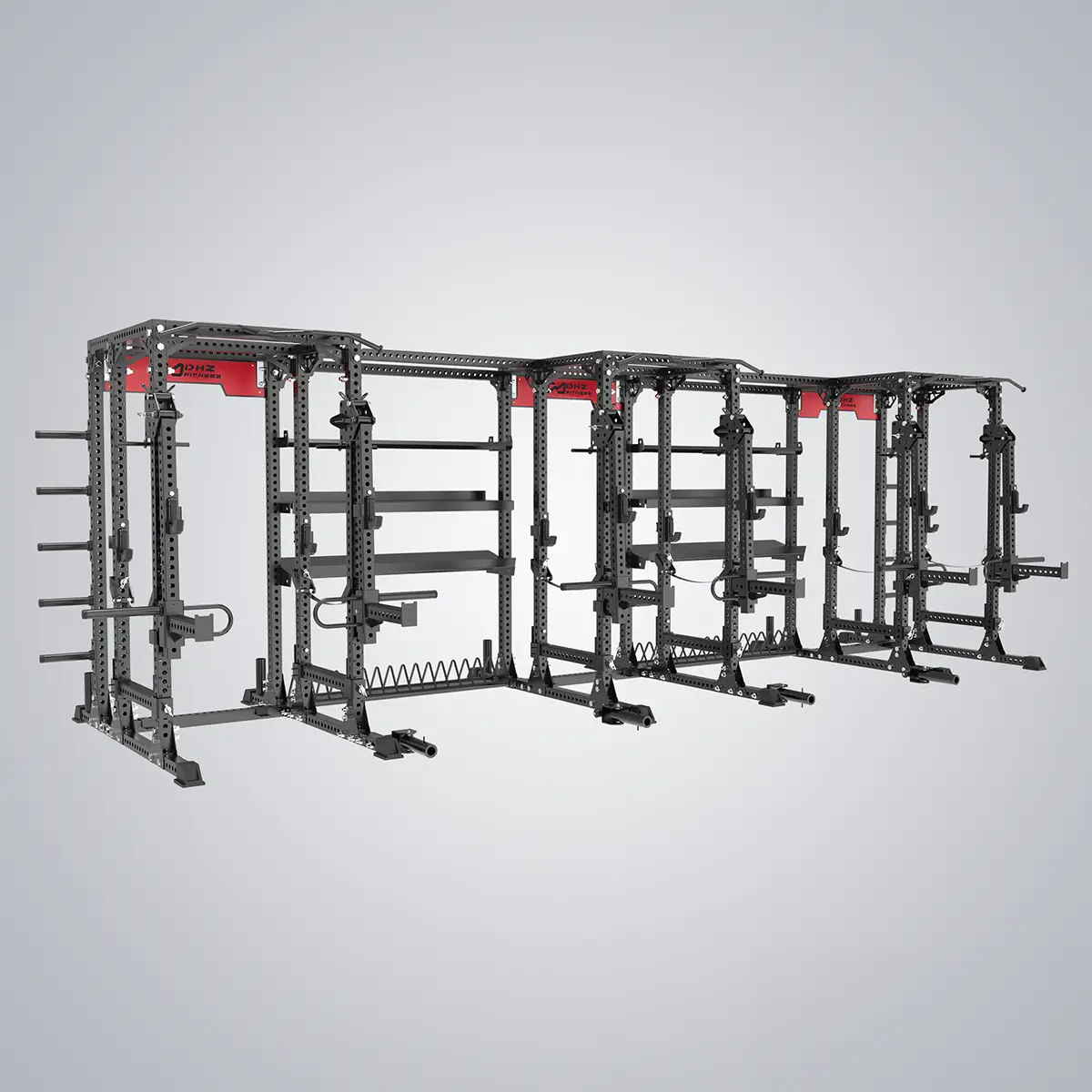 DHZ Fitness | Racks, E6213, CROSSTRAINING - Lever Arm Combo triple Powerrack -